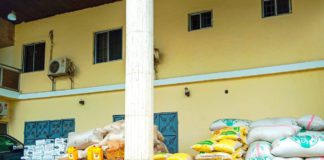 Some of the food items Salihu donated to Tol Huba for onward distribution to the victims of the flood disaster.