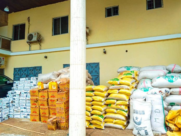 Some of the food items Salihu donated to Tol Huba for onward distribution to the victims of the flood disaster. Some of the food items Salihu donated to Tol Huba for onward distribution to the victims of the flood disaster.