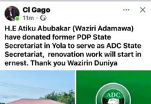 The newly donated state secretariat, Yola.