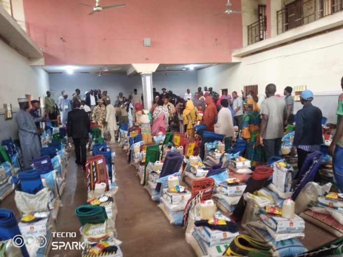 The distribution of relief materials going on. The distribution of relief materials going on.