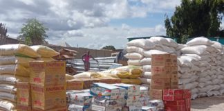 A picture of the food items distributed by Sen. Yaroe on Thursday.