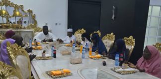 Comrade Mustapha Salihu with stakeholders during the donation of the house.
