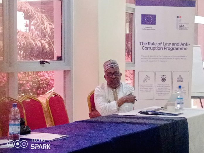 Prof Tabiu Mohd during the review process in Yola on Wednesday.