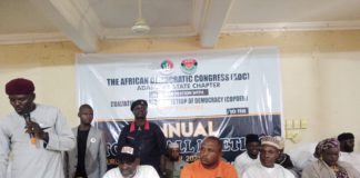 Yohanna delivering his address during the exercise commencing membership registration drive.