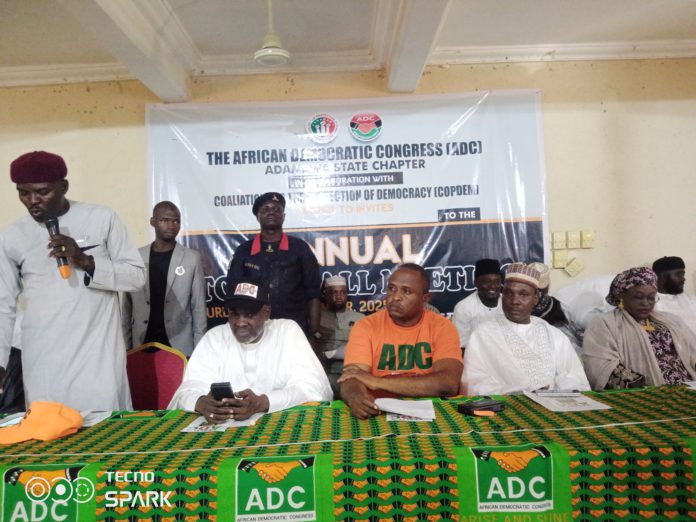 Yohanna delivering his address during the exercise commencing membership registration drive.