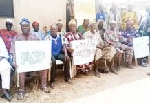 File pictures of retirees protesting.