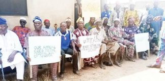 File pictures of retirees protesting.