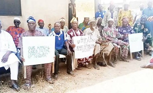 File pictures of retirees protesting.