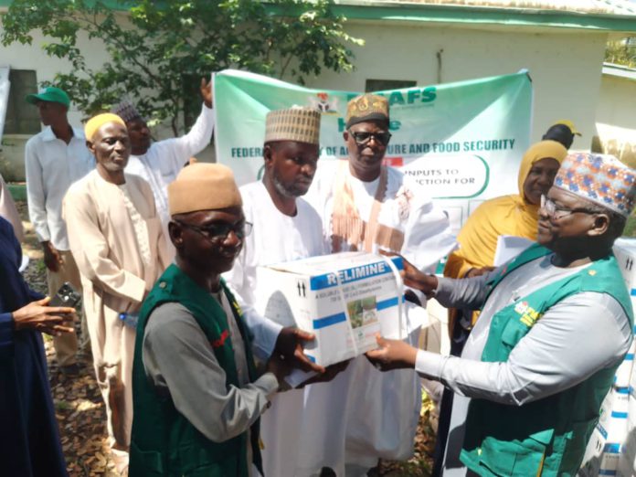 Inputs being distributed to farmers in Bauchi.