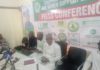The group during the press conference in Yola on Saturday.
