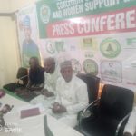 The group during the press conference in Yola on Saturday.