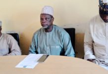 Komsiri flanked by other ADC officials during the press conference in Yola on Tuesday.