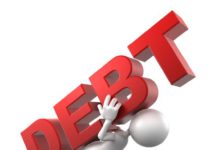 Debt burden illustration.
