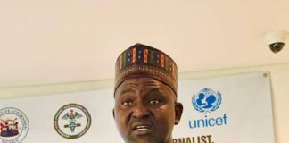 Dr. Sulaiman Bashir making his presentation during the mass media dialogue in Yola on Wednesday.