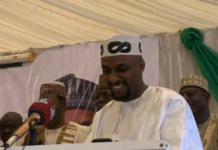 Haske speaking during the empowerment drive.