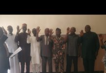 The newly sworn-in exco.