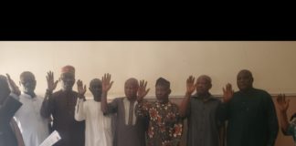 The newly sworn-in exco.