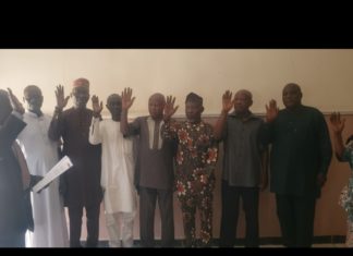 The newly sworn-in exco.