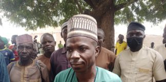 The head of Sankom village, during an interview with reporters on the sidelines of the working visit to access the success of WASH and other related projects in his domain on Thursday.