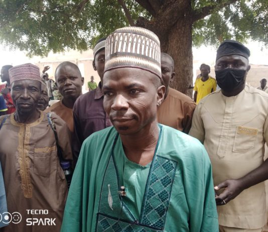 The head of Sankom village, during an interview with reporters on the sidelines of the working visit to access the success of WASH and other related projects in his domain on Thursday.