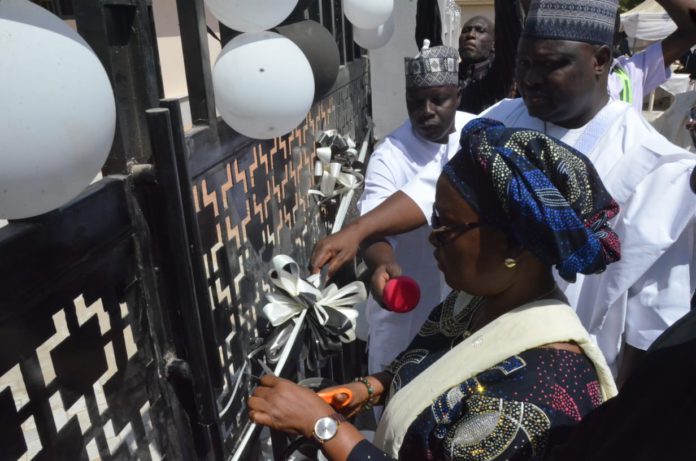 Adamawa deputy Gov, Prof Kaletpwa Farauta commissioning the new hosted built by Adamawa State government in Nigeria law school on Friday.