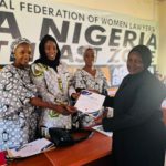 Barr. Lubna Dodo emerges Adamawa FIDA chairperson Barr Lubna M Dodo receiving her certificate of return after swearing in as chairperson of Adamawa State branch of FIDA on Friday.
