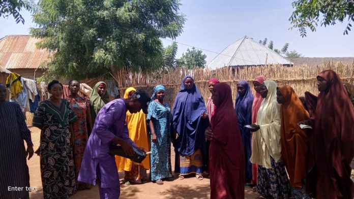 Golfa Mallim during a membership mobilization drive in her constituency today.