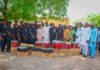 The musical instruments being donated to the federal fire service in Yola on Thursday.
