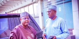 Namdas left and Sajoh right during the occasion on Sunday I'm Abuja.