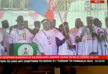  Nyako’s defection to APC: Adamawa ADC finally dead – Fintiri The grand reception which took place in Yola on Monday.