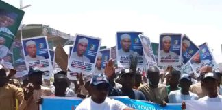 Supporters of Ahmed Galadima during the occasion on Monday in Yola.