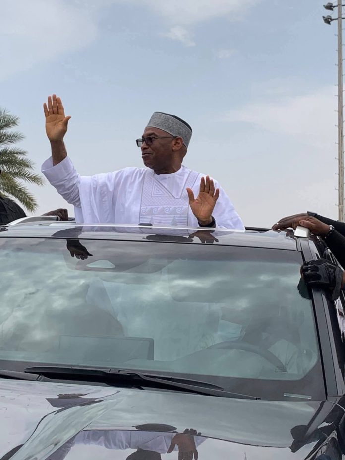 Tijjani Galadima while touring the state capital shortly before announcing his guvernorship ambition.