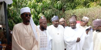 Doguwa, groom and well wishers during the wedding.