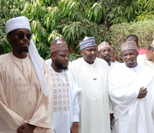 Doguwa, groom and well wishers during the wedding.