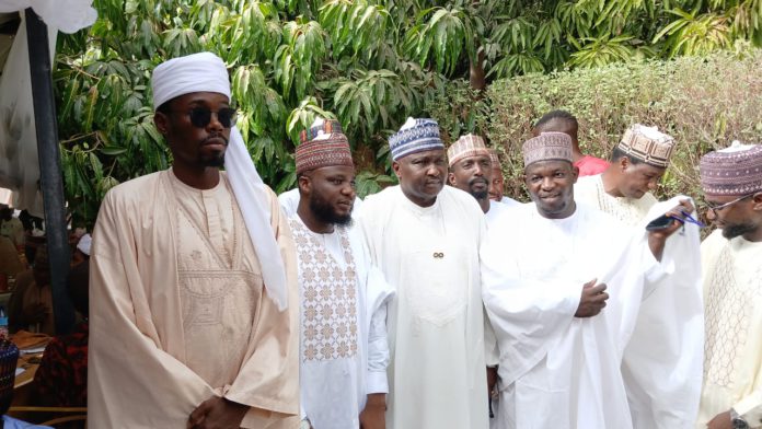 Doguwa, groom and well wishers during the wedding.