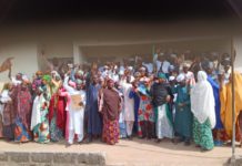 Supporters of Binani in Jada who defected from ADC to NDC recently.