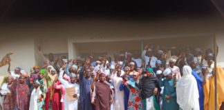 Supporters of Binani in Jada who defected from ADC to NDC recently.