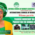 Economic empowerment: NCWS, ICW-CIF train Adamawa women on briquettes production A poster of the event.
