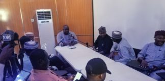 The aggrieved reps aspirant at a press conference in Yola on Friday.