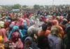 ‎Crowd of party faithful during the tour at Bako in Yola.