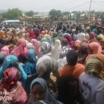‎Crowd of party faithful during the tour at Bako in Yola.