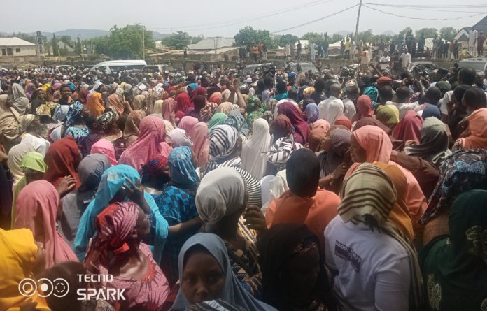 Crowd of party faithful during the tour at Bako in Yola. Crowd of party faithful during the tour at Bako in Yola.