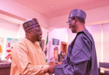 Adamawa guber: How Fintiri’s plans to humiliate Ribadu backfires, suffers crushing blow from NSA Ribadu and Fintiri in a warm embrace.