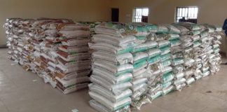 The food items distributed to the victims of communal clash.