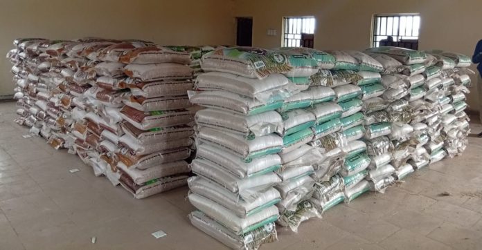 The food items distributed to the victims of communal clash.