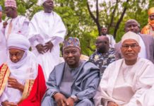Fintiri and Galadima at eid ground during the recent Eid-el-kabir festivity in Yola.