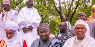 Fintiri and Galadima at eid ground during the recent Eid-el-kabir festivity in Yola.