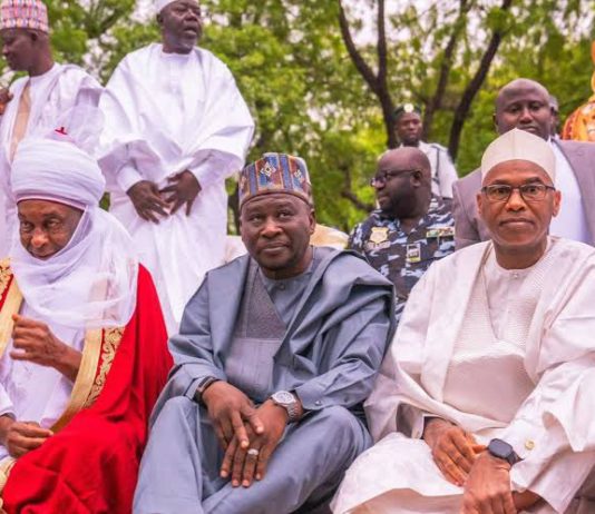 How Galadima’s candidature returns harmony between Fintiri and Yola town Fintiri and Galadima at eid ground during the recent Eid-el-kabir festivity in Yola.