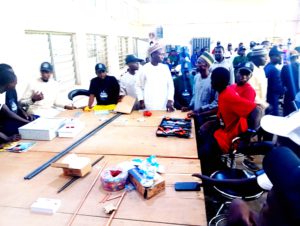 Another group of beneficiaries being tired during a practical class by Nexus edge at MAU Yola on Monday.