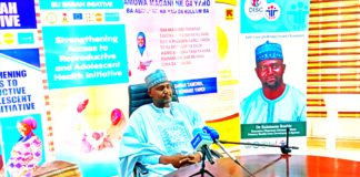Dr. Bashir Sulaiman delivering his address during a media round table on maternal, newborn and adolescent engagement in Yola on Wednesday.